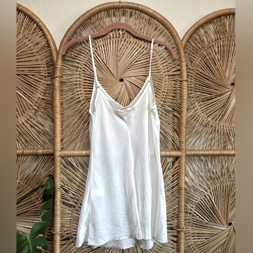 Organic John Patrick White Slip Cami Tank Top Cupro Material - Picture 2 of 4